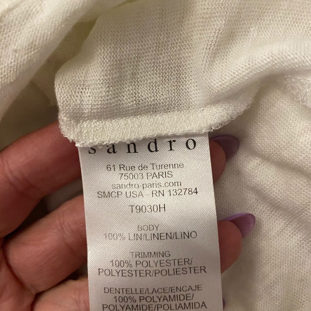 Sandro lace detailed long sleeve top, S - Picture 6 of 6